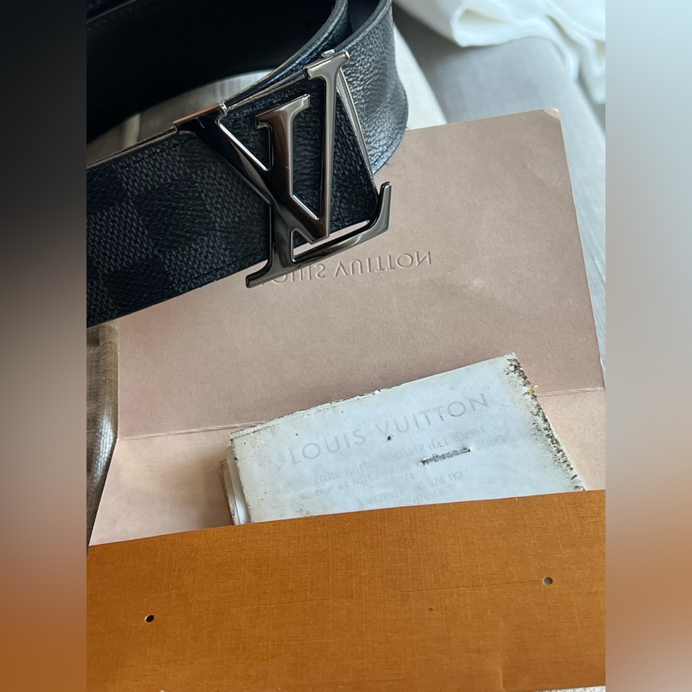 ❌𝐒𝐎𝐋𝐃onVestiaireCollective❌LOUIS VUITTON Graphite Damier belt - Picture 12 of 12